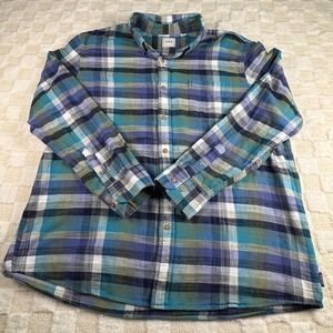 ROWM XL Mens Plaid Button Down Shirt Long Sleeve Blue Purple Casual‎ Top